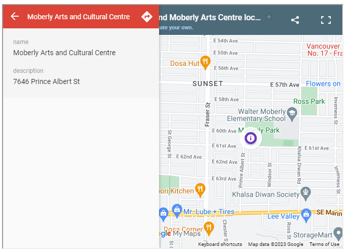 Moberly Arts and Cultural Centre Location